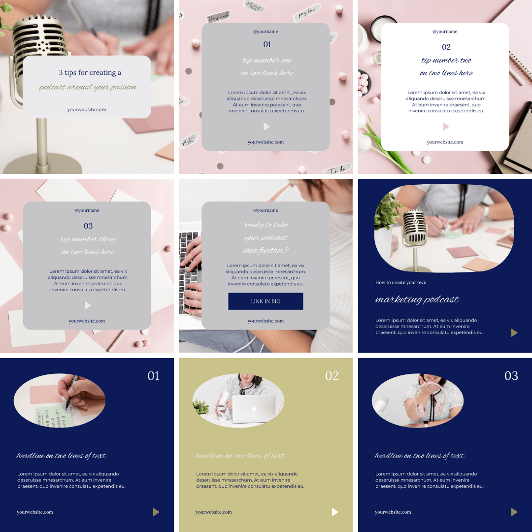 5 Carousel Instagram Templates | Editable Canva Templates for Coaches & Creators - The Simple Marketing Shop