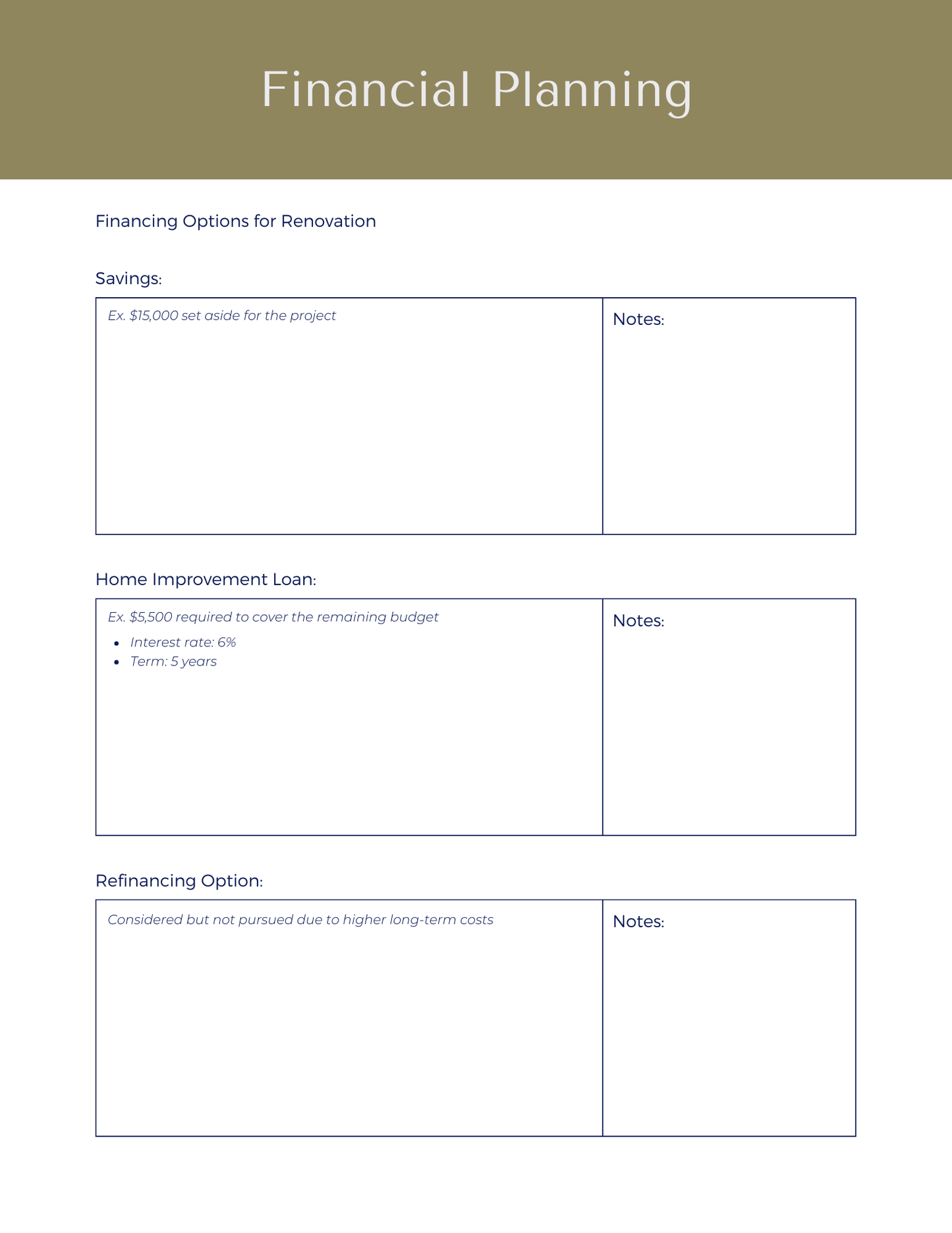Renovation Planner