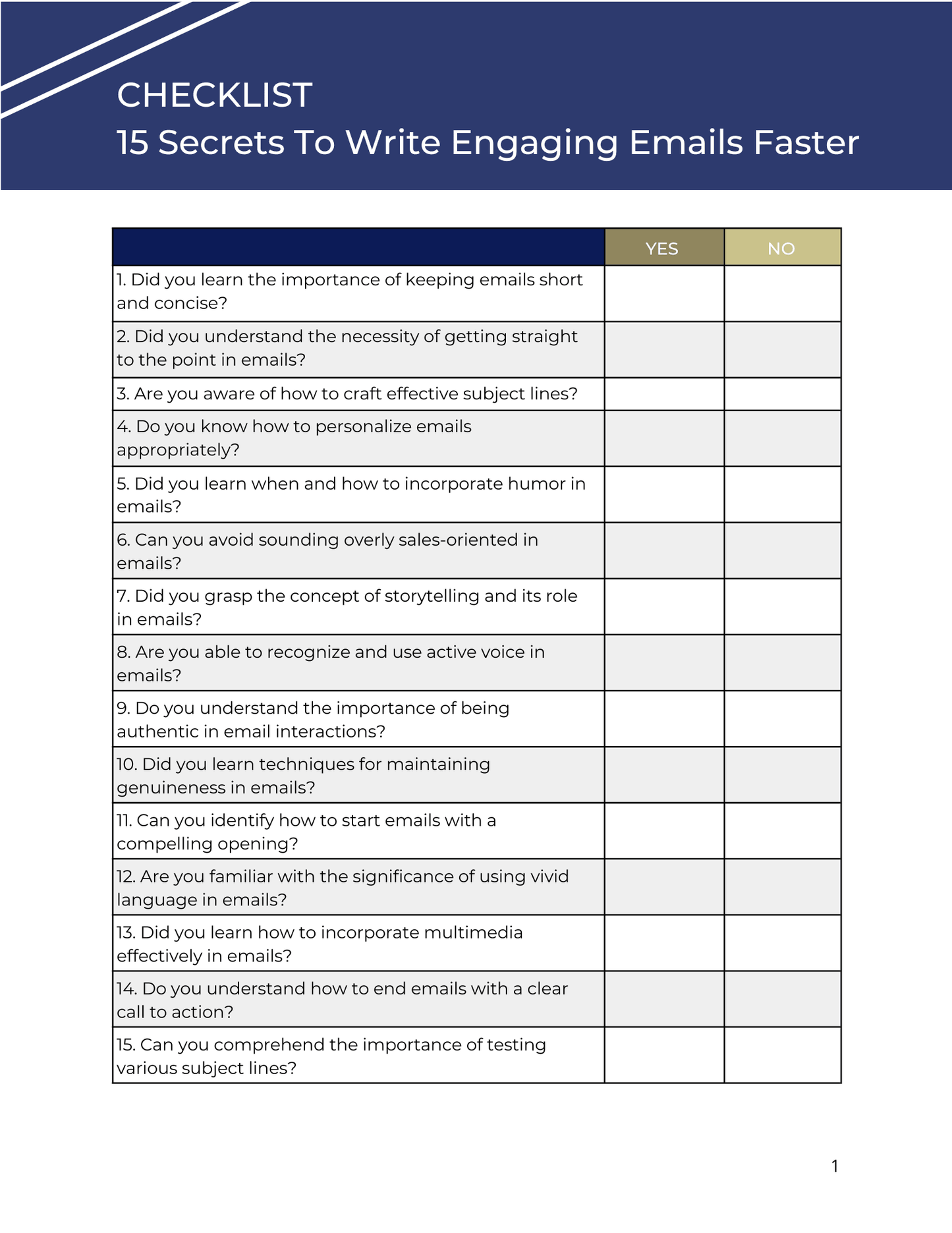 10 Secrets To Write Engaging Emails Faster Guide, Action Steps and Check List
