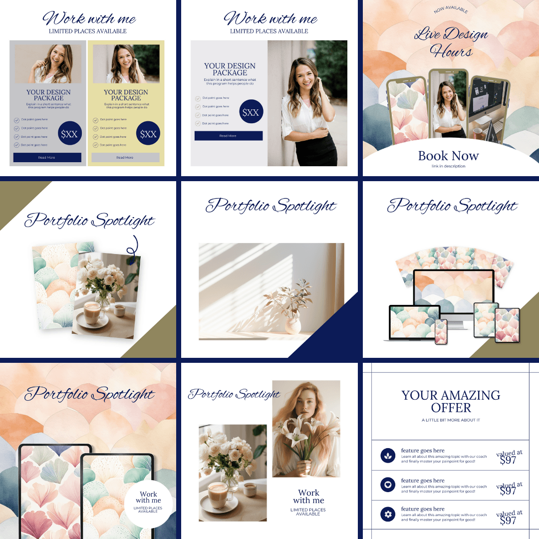 47 Social Media Templates for Designers | Editable Canva Templates for Interior & Graphic Design - The Simple Marketing Shop