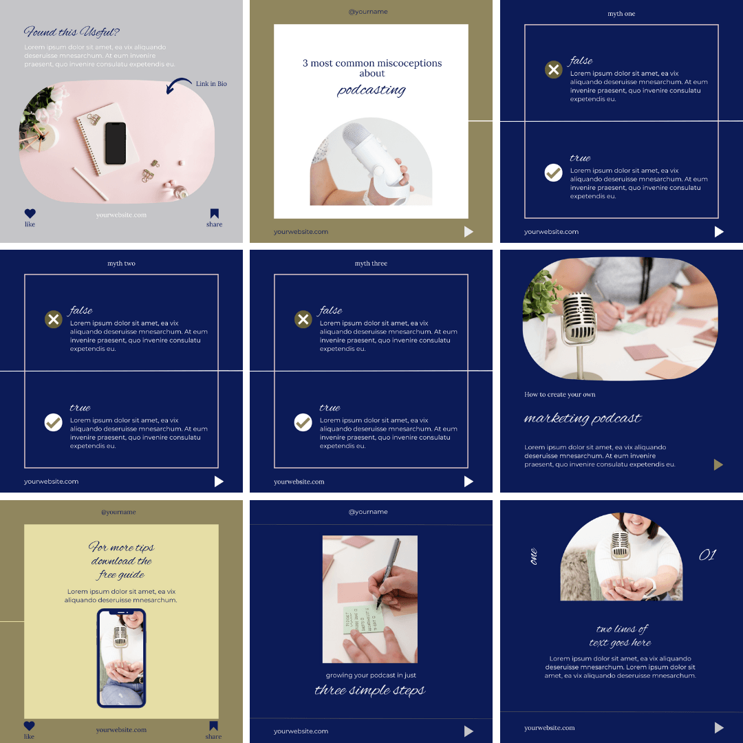 5 Carousel Instagram Templates | Editable Canva Templates for Coaches & Creators - The Simple Marketing Shop