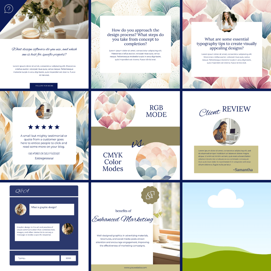 47 Social Media Templates for Designers | Editable Canva Templates for Interior & Graphic Design - The Simple Marketing Shop
