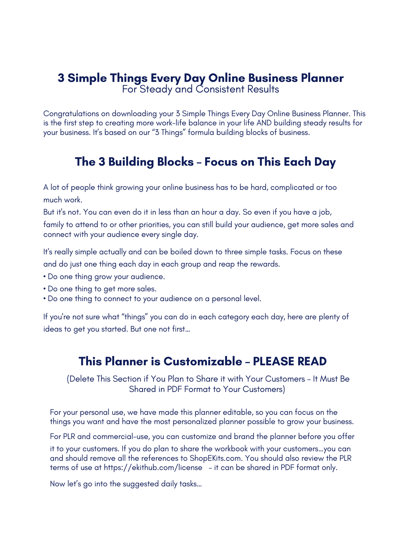 3 Things Planner