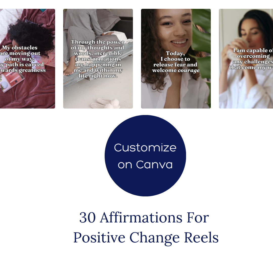 30 Affirmation Reels – Canva Video Templates for Positive Change