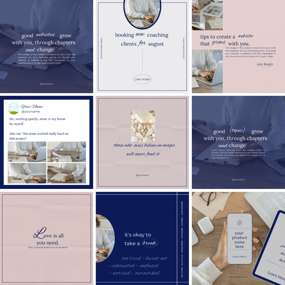 30+ Classy Instagram Templates | Editable Canva Posts for Elegant Social Media Branding - The Simple Marketing Shop