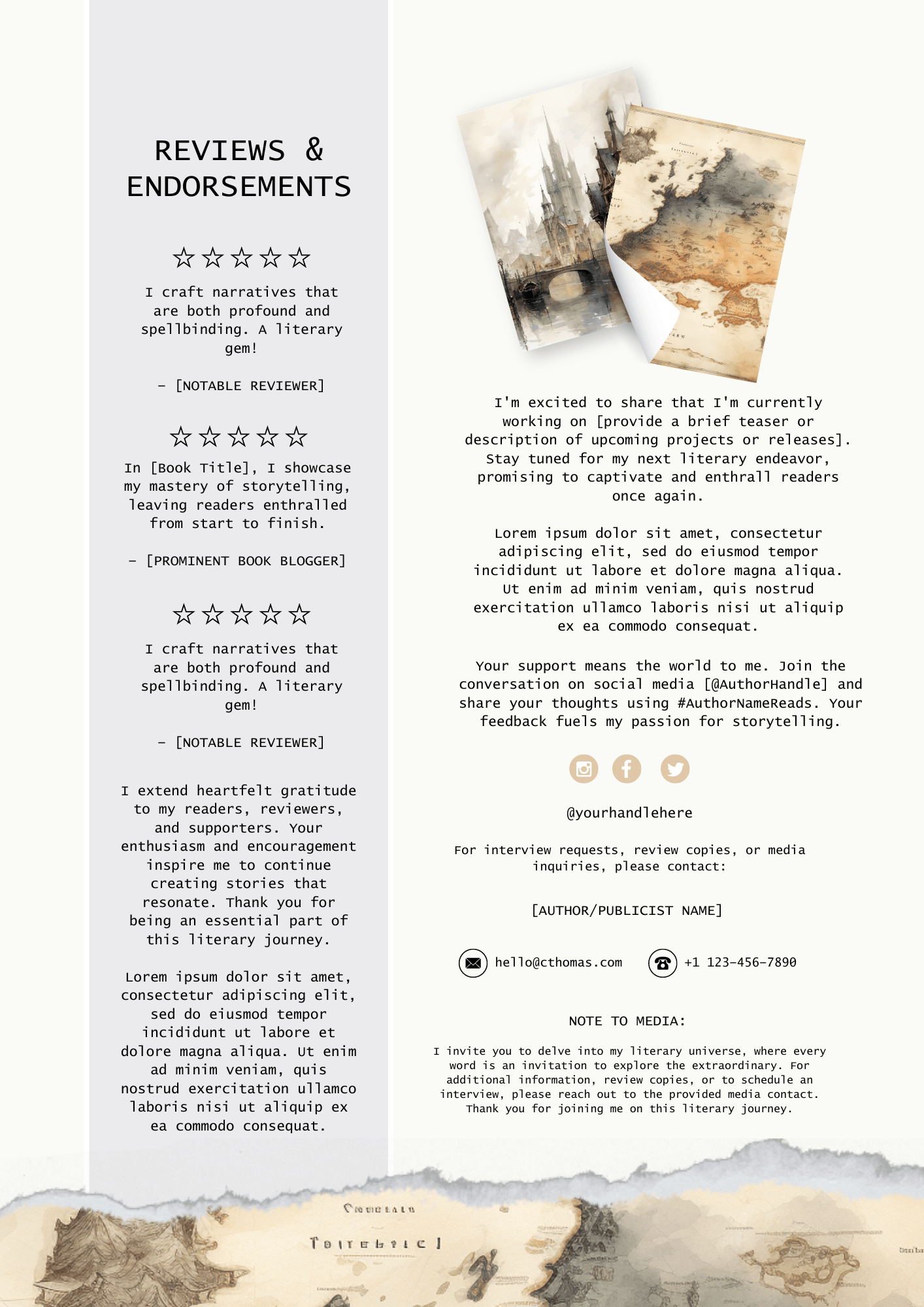 Author Media Kit Canva Template – Editable Press Kit for Writers & Self-Published Authors - The Simple Marketing Shop