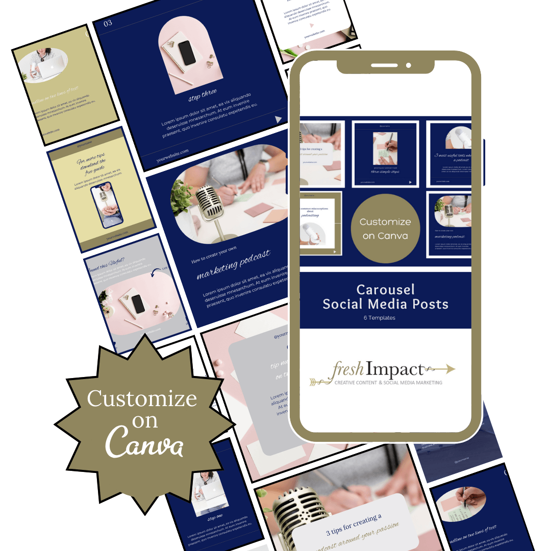5 Carousel Instagram Templates | Editable Canva Templates for Coaches & Creators - The Simple Marketing Shop