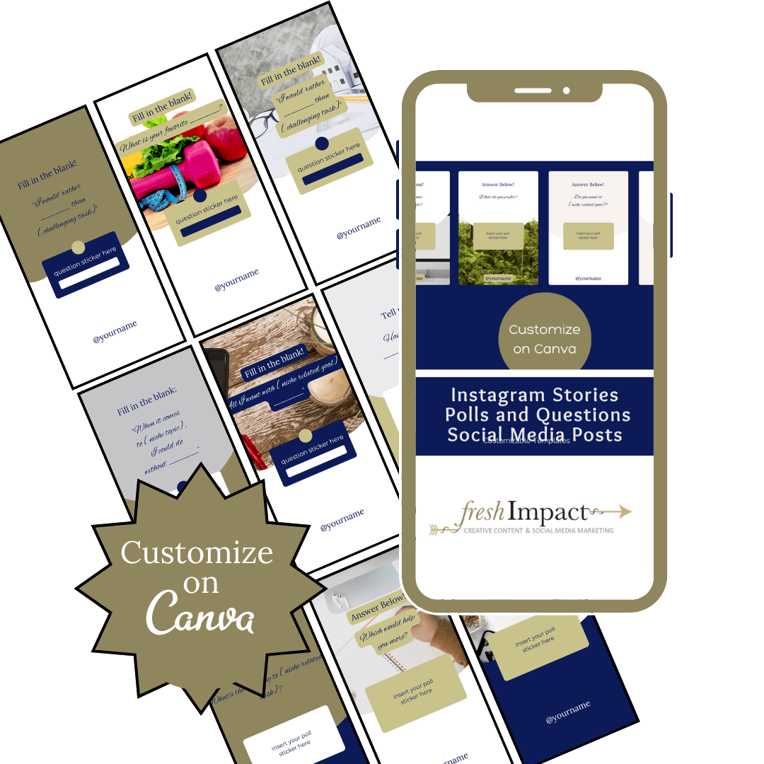 Instagram Story Poll & Question Templates | 48 Editable Canva Posts - The Simple Marketing Shop