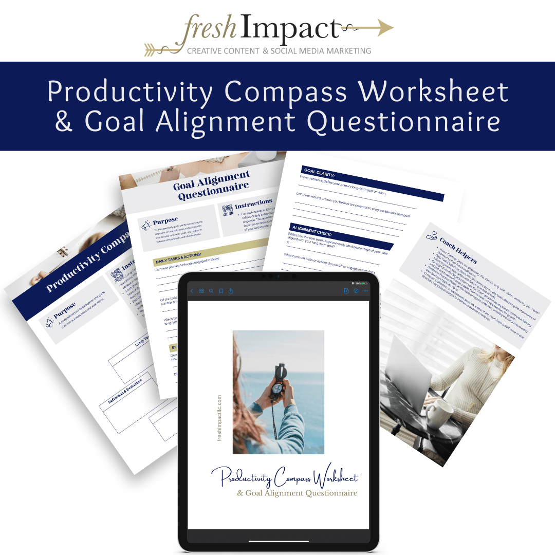 Productivity Compass & Goal Alignment Worksheet | PDF Download - The Simple Marketing Shop