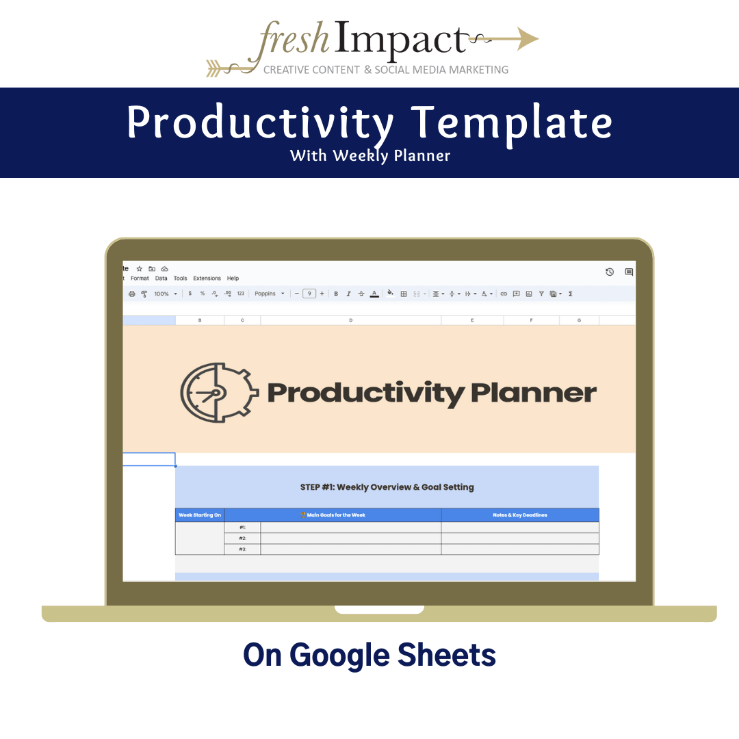 Productivity Template & Weekly Planner – Google Sheets Time Block Tool - The Simple Marketing Shop