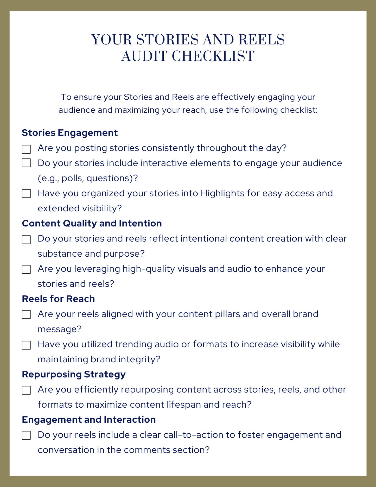 Instagram Audit Guide – Optimize Your Profile, Content, and Growth Strategy