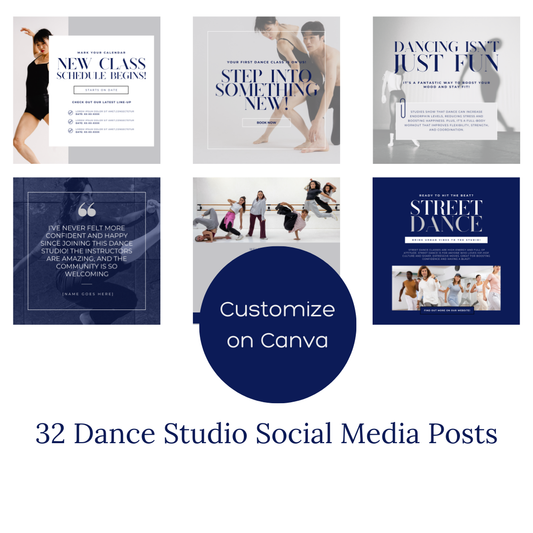 Dance Social Media Templates – 30 Editable Canva Posts for Studios, Instructors & Performers