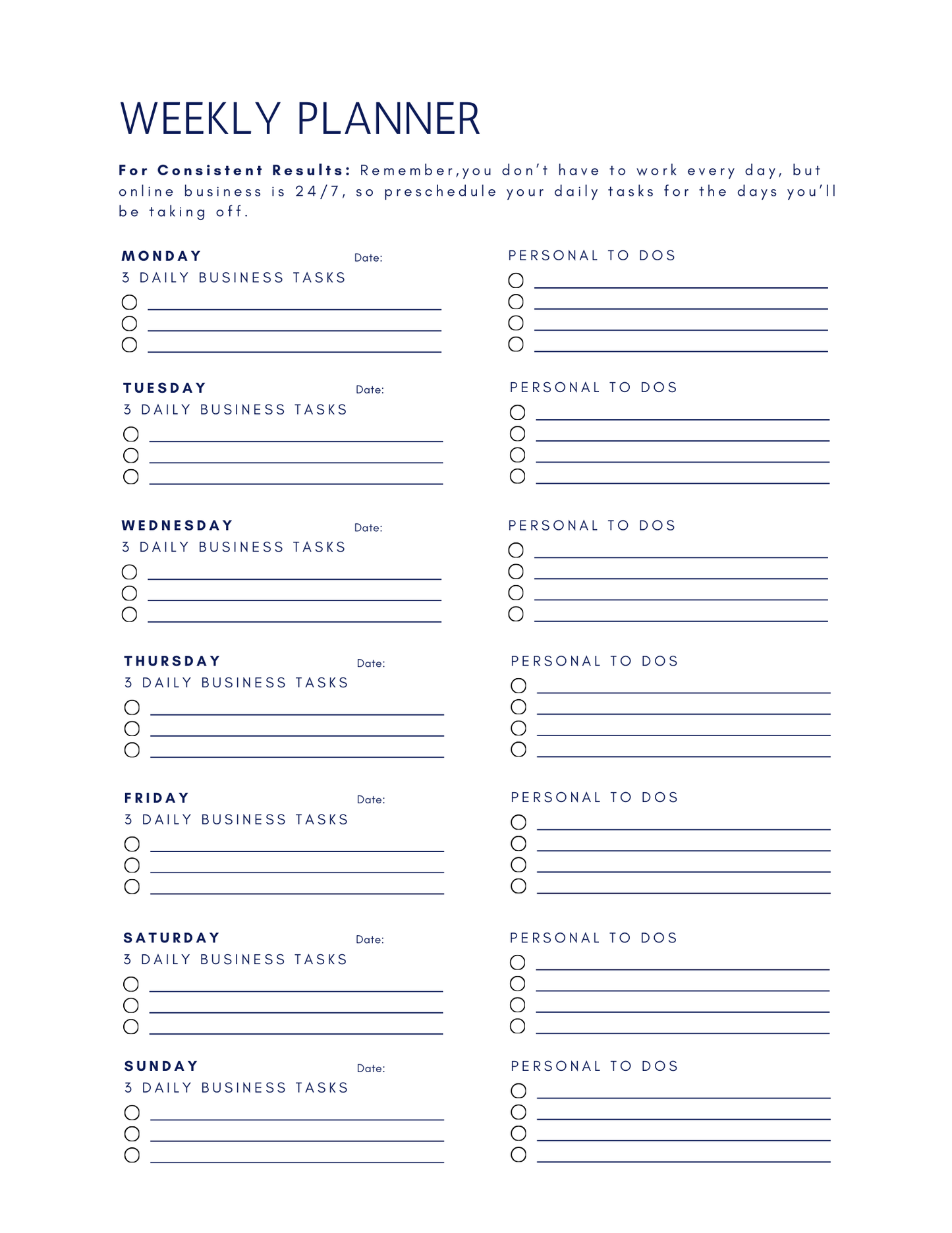 3 Things Planner