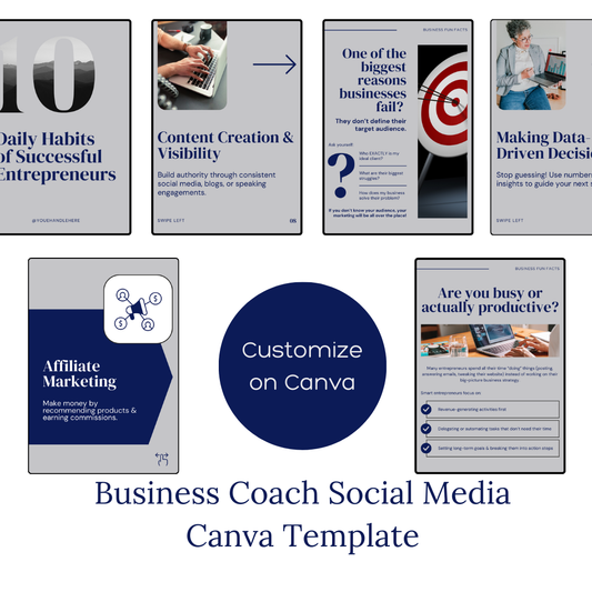 98 Business Coach Social Media Templates | Editable Canva Posts