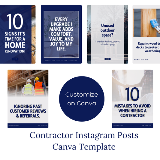 95 Contractor Social Media Posts | Editable Templates for Builders