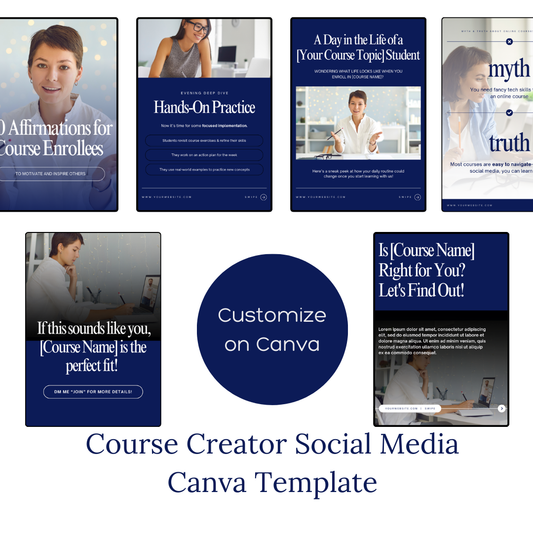 97 Course Creator Social Media Templates | Editable Canva Posts