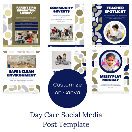 Daycare Social Media Templates – 20 Editable Graphics