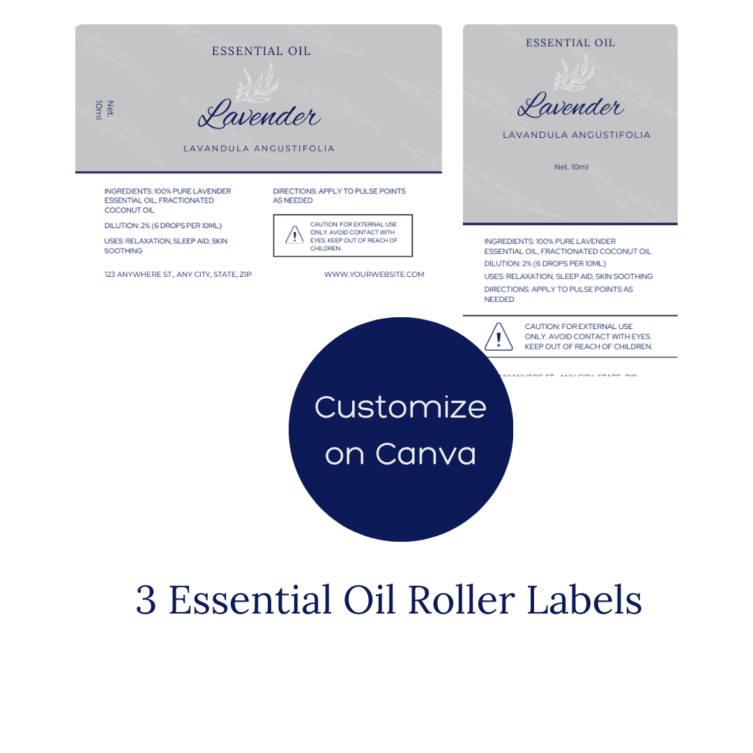 Essential Oil Roller Label