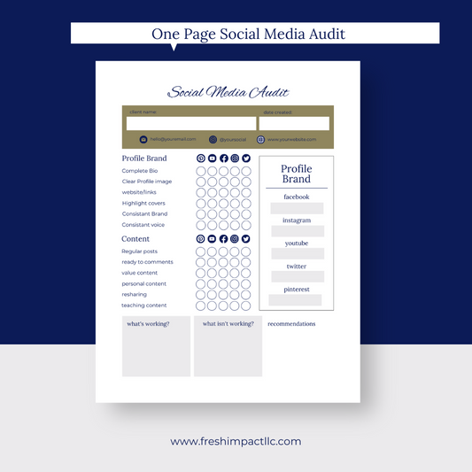 Streamline Your Social Media Strategy with the One Page SM Audit Template